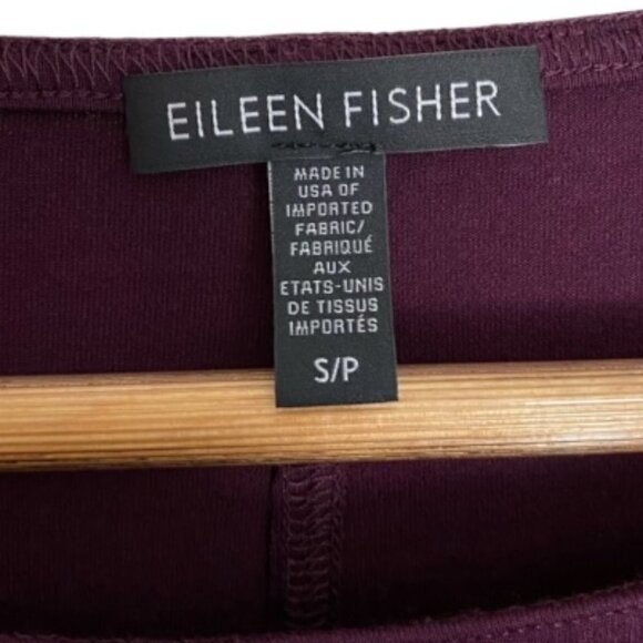 Eileen Fisher Burgundy Bateau Neck Tunic Top S/P - Picture 2 of 4